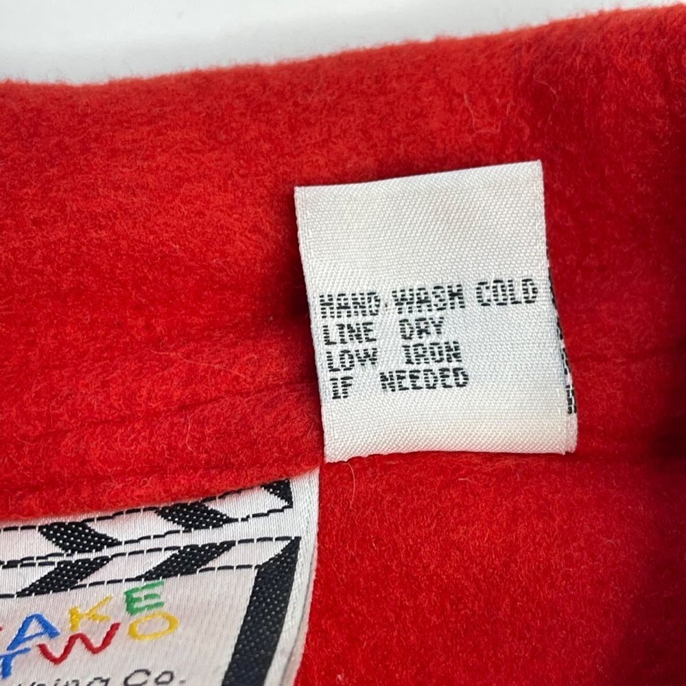 Take Two Women's Fleece‎ Button Up Kitten Jacket Size L Embroidered Red Grandma - Picture 4 of 11